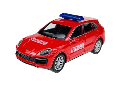 Welly Porsche Cayenne III PO536 Feuerwehr Rot 3. Generation Ab 2017 ca 1/34-1/39 Metal Modell Auto Die Cast Neu im Kasten von Dromader