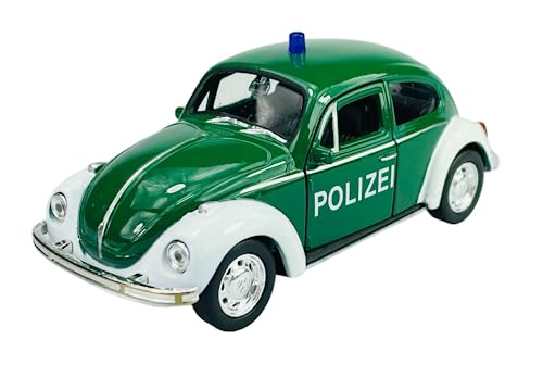 Welly Volkwagen Käfer Coupe Polizei Grün 1/34-1/39 Metall Modell Auto Die Cast Neu im Kasten von Dromader