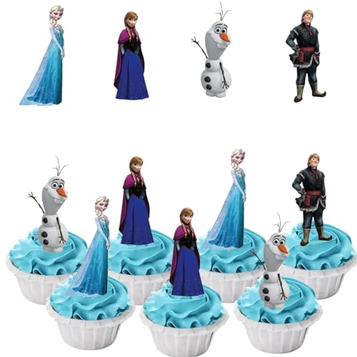 48 Stücke Frozen Muffin Deko Geburtstag Cupcake Toppers Set Kuchen Dekoration Junge Cake Topper für Kinder von Drookaen