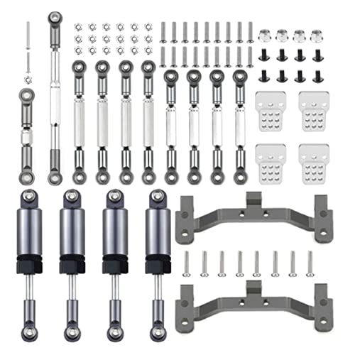 Metall Lenkung GestäNge Stangen Ziehen Halterung Sitz Stoß DäMpfer Set für C14 C24 1/16 RC Auto Upgrade Teile- von Dropfree