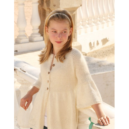 Abril by DROPS Design - Strickmuster mit Kit Jacke mit Rippchen- und Raglan-Muster Größen 7-14 Jahre Abril by DROPS Design - Strickmuster mit Kit Jacke mit Rippchen- und Raglan-Muster Größen 7-14 Jahre von Drops - Garnstudio