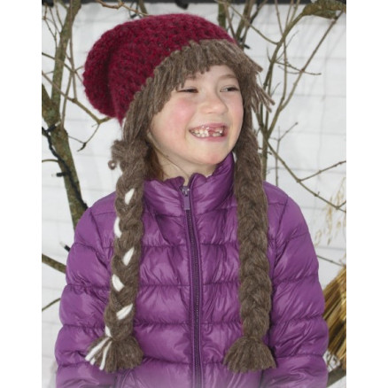 Anna Smiles by DROPS Design - Häkelmütze mit Zopfmuster Größen 3-14 Jahre von Drops - Garnstudio