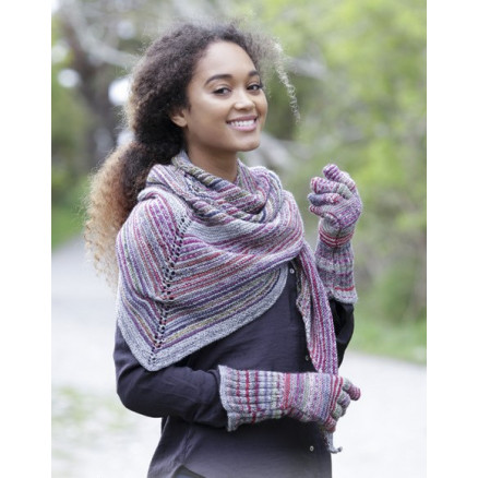 Autumn Joy by DROPS Design - Strickmuster mit Kit Tuch und Handschuhe Krausrippe 164x70cm von Drops - Garnstudio