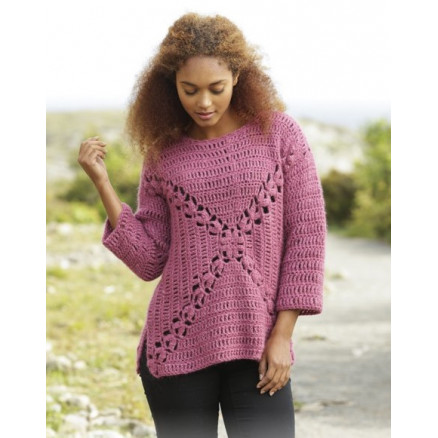 Autumn Rose by DROPS Design - Häkelmuster mit Kit Pullover mit Fächermuster Größen S - XXXL Autumn Rose by DROPS Design - Häkelmuster mit Kit Pullover mit Fächermuster Größen S - XXXL von Drops - Garnstudio