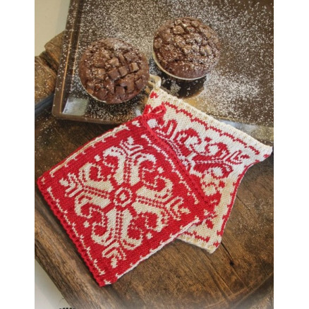 Baking Christmas by DROPS Design - Strickmuster mit Kit Topflappen mit nordischem Muster 20x19cm - 2 Stk von Drops - Garnstudio