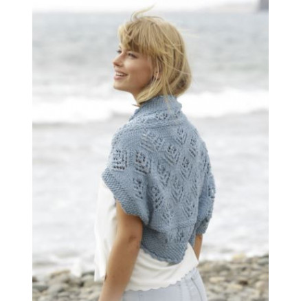 Beach Bolero by DROPS Design - Strickmuster mit Kit Bolero mit Spitzenmuster Größen S/M - XXXL von Drops - Garnstudio