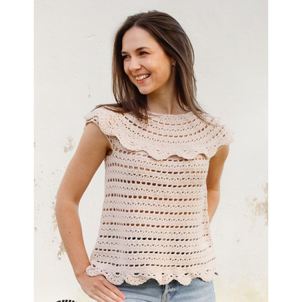 Beige Desert by DROPS Design - Top Häkelmuster Größe S - XXXL S - XXXL Beige Desert by DROPS Design - Top Häkelmuster Größe S - XXXL S - XXXL von Drops - Garnstudio