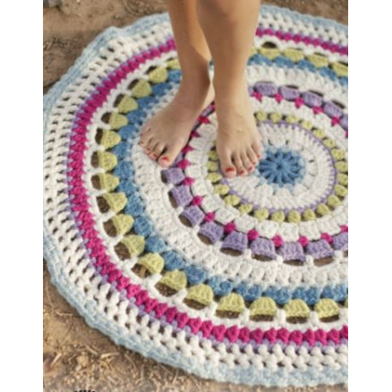 Color Wheel by DROPS Design - Häkelmuster mit Kit Teppich 94cm von Drops - Garnstudio
