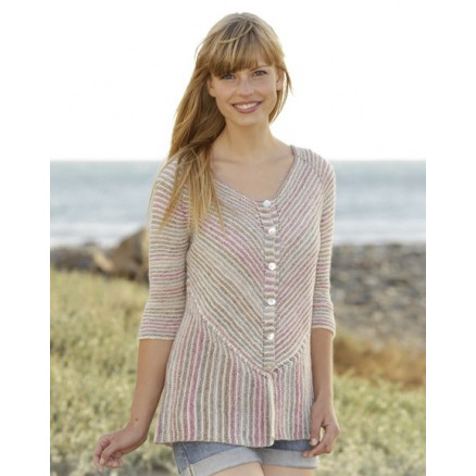 Crayons Cardigan by DROPS Design - Strickmuster mit Kit Jacke mit Dominomuster Größen S - XXXL von Drops - Garnstudio