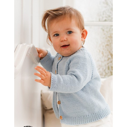 Dream in Blue Cardigan by DROPS Design - Baby Jacke Strickmuster Größe 0/1 Monat - 3/4 Jahre von Drops - Garnstudio