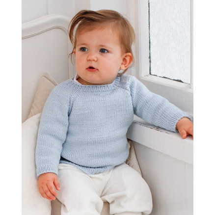 Dream in Blue by DROPS Design - Baby Bluse Strickmuster Größe 0/1 Monat - 3/4 Jahre von Drops - Garnstudio