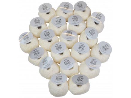 Drops Cotton Merino 20 Knäuel Farbpackung Unicolor 01 Natur von Drops - Garnstudio