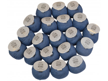 Drops Cotton Merino 20 Knäuel Farbpackung Unicolor 16 Jeans Blau von Drops - Garnstudio