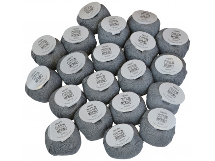 Drops Cotton Merino Garnpaket Unicolor 18 Mittelgrau - 20 Stk von Drops - Garnstudio
