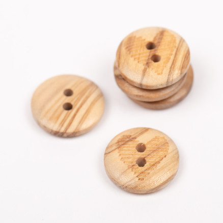 Drops Knopf Herz (Holz) 15mm 814- 50 Stk. von Drops - Garnstudio