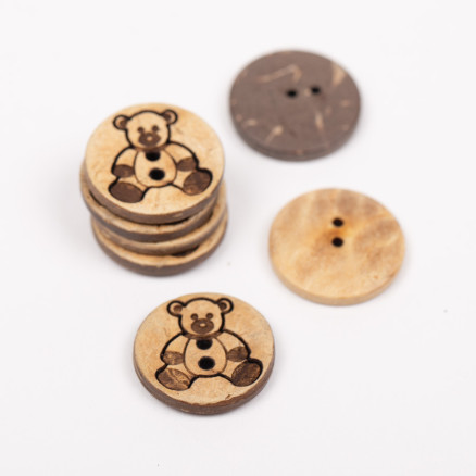 Drops Knopf Teddybär (Kokosnuss) 15mm 813 - 50 Stk. von Drops - Garnstudio