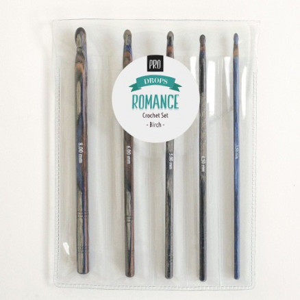 Drops Pro Romance Häkelnadel Set Birke 15cm 3,5-8,00mm von Drops - Garnstudio