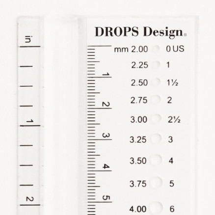 Drops Stricknadel Größen-Messschablone für Nadelgrößen 2.00 (US0) to 12.00 mm (US17) von Drops - Garnstudio