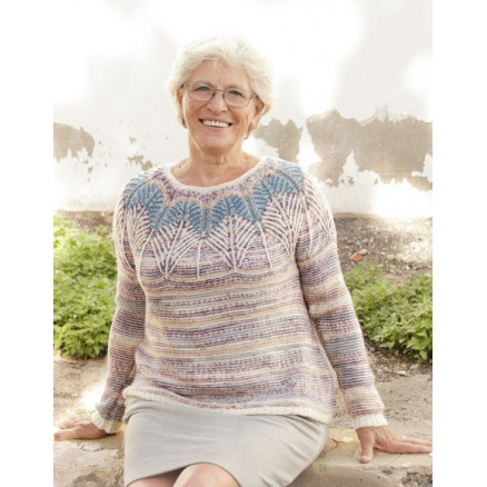Egyptian Feathers by DROPS Design - Strickmuster mit Kit Pullover Größen S - XXXL von Drops - Garnstudio