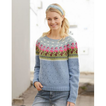 Flamingo Parade by DROPS Design - Strickmuster mit Kit Pullover Größen S - XXXL Flamingo Parade by DROPS Design - Strickmuster mit Kit Pullover Größen S - XXXL von Drops - Garnstudio
