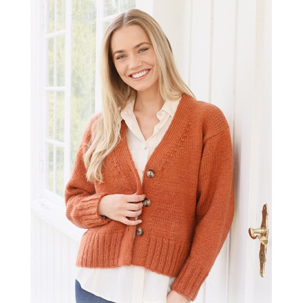 Glazed Orange by DROPS Design - Strickjacke Strickmuster Größe XS - XXL Glazed Orange by DROPS Design - Strickjacke Strickmuster Größe XS - XXL von Drops - Garnstudio
