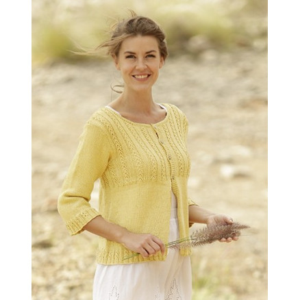 Golden Blossom by DROPS Design - Strickmuster mit Kit Cardigan mit Spitzen-Rand Größen S - XXXL Golden Blossom by DROPS Design - Strickmuster mit Kit Cardigan mit Spitzen-Rand Größen S - XXXL von Drops - Garnstudio