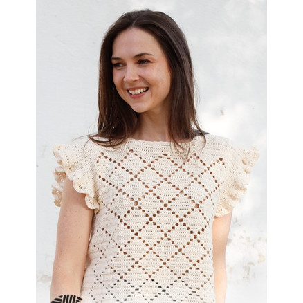 Harlequin Ruffles Top by DROPS Design - Top Häkelmuster Größe S - XXXL Harlequin Ruffles Top by DROPS Design - Top Häkelmuster Größe S - XXXL von Drops - Garnstudio
