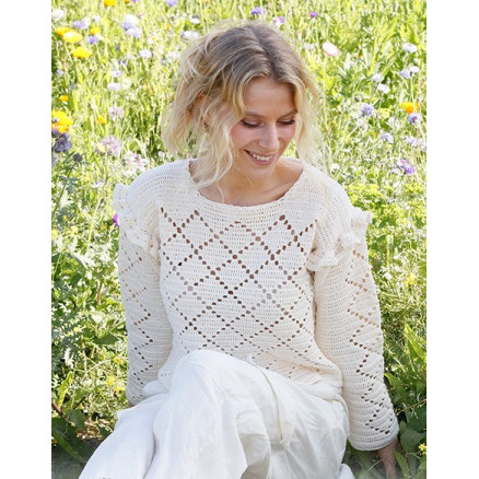 Harlequin Ruffles by DROPS Design - Bluse Häkelmuster Größe S - XXXL Harlequin Ruffles by DROPS Design - Bluse Häkelmuster Größe S - XXXL von Drops - Garnstudio