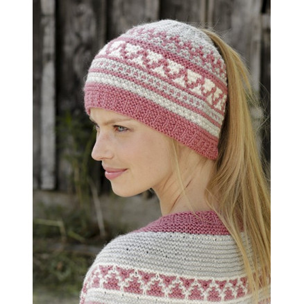Hint of Heather Hat by DROPS Design - Mütze Strickmuster Gr. S/M - L/XL von Drops - Garnstudio