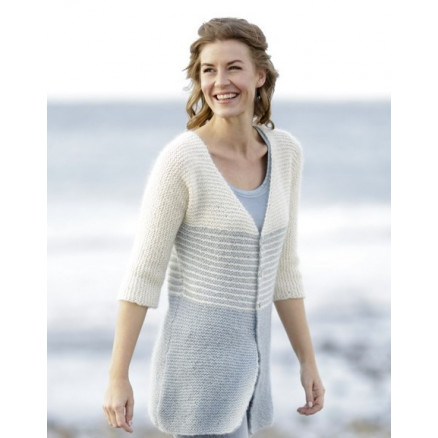 Irish Sea Cardigan by DROPS Design - Strickmuster mit Kit Jacke mit Streifenmuster Größen S - XXXL von Drops - Garnstudio