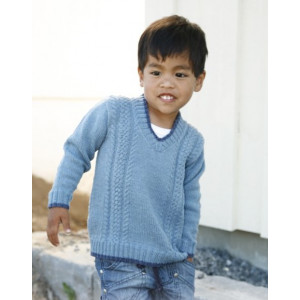 Julien by DROPS Design - Strickmuster mit Kit Pullover mit V-Ausshnitt - 7/8 år von Drops - Garnstudio