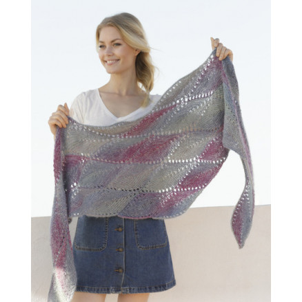 Lamella by DROPS Design - Strickmuster mit Kit Tuch 176x50cm von Drops - Garnstudio
