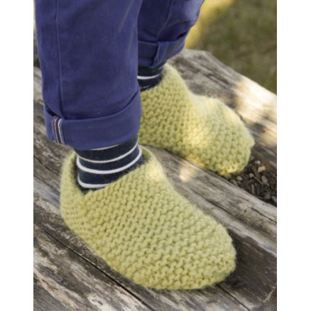Lemon Jelly by DROPS Design - Strickmuster mit Kit Kinder-Slipper Krausrippe Größen 20/21 - 35/37 von Drops - Garnstudio