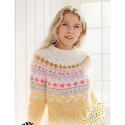 Lemon Meringue Sweater by DROPS Design - Blusenstrickmuster Größe S - XXXL Lemon Meringue Sweater by DROPS Design - Blusenstrickmuster Größe S - XXXL von Drops - Garnstudio