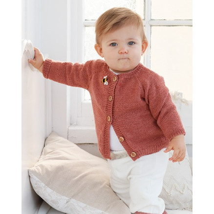 Little Bee Cardigan by DROPS Design - Baby Jacke Strickmuster Größe 0/1 Monat - 3/4 Jahre von Drops - Garnstudio