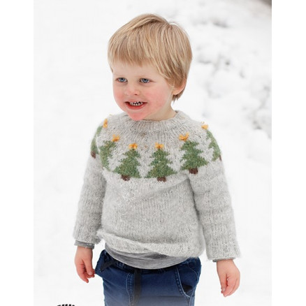 Merry Trees by DROPS Design - Strickmuster mit Kit Pullover Größen 2-14 Jahre von Drops - Garnstudio