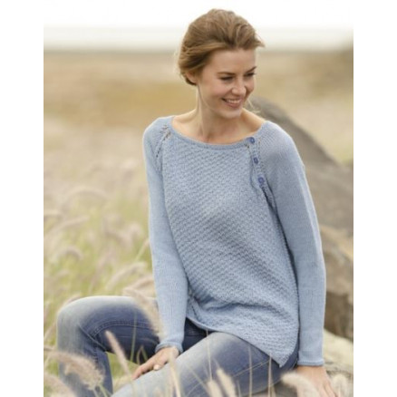 Morning at Home by DROPS Design - Strickmuster mit Kit Pullover großer Perlstich Größen S - XXXL von Drops - Garnstudio