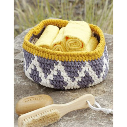 Quito by DROPS Design - Häkelmuster mit Kit Körbchen 20x10cm von Drops - Garnstudio