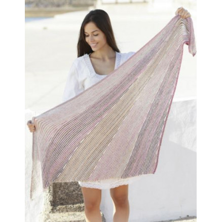 Rays of Sunset by DROPS Design - Strickmuster mit Kit Tuch 160x69cm von Drops - Garnstudio