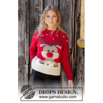 Rot Nose Jumper by DROPS Design - Strickmuster mit Kit Pullover Größen S-XXXL Rot Nose Jumper by DROPS Design - Strickmuster mit Kit Pullover Größen S-XXXL von Drops - Garnstudio
