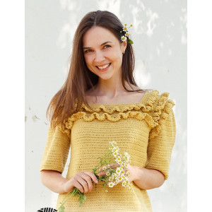 Summer Date by DROPS Design - Bluse gehäkelt Muster Größe S - XXXL S - - XX-Large von Drops - Garnstudio