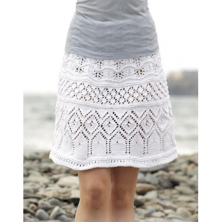 Summer Elegance by DROPS Design - Strickmuster mit Kit Rock mit Spitzenmuster Größen S - XXXL von Drops - Garnstudio