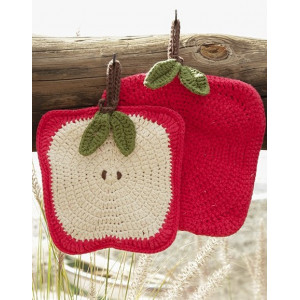 Sweet Apples by DROPS Design - Häkelmuster mit Kit Apfel-Topflappen - One Size von Drops - Garnstudio
