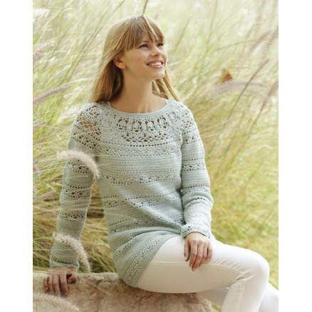 Sweet Mint by DROPS Design - Häkelmuster mit Kit Pullover mit Spitzenmuster Größen S - XXXL Sweet Mint by DROPS Design - Häkelmuster mit Kit Pullover mit Spitzenmuster Größen S - XXXL von Drops - Garnstudio