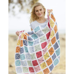 Too Much Fun by DROPS Design - Häkelmuster mit Kit Decke mit Vierecken - 88 x 121 cm von Drops - Garnstudio