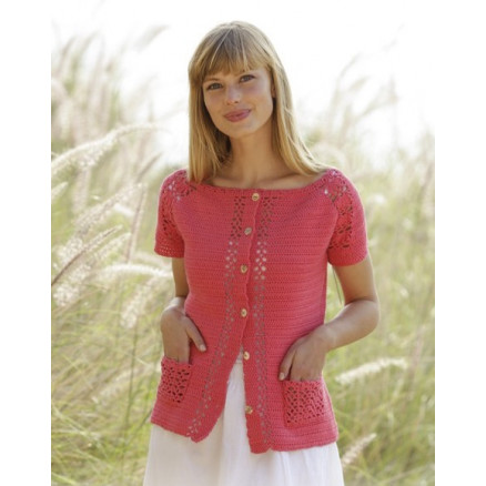 Warm Apricot Cardigan by DROPS Design - Häkelmuster mit Kit Jacke mit Spitzenmuster Größen S - XXXL Warm Apricot Cardigan by DROPS Design - Häkelmuster mit Kit Jacke mit Spitzenmuster Größen S - XXXL von Drops - Garnstudio
