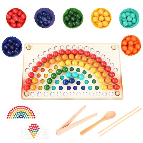 Drufoful Montessori Spielzeug, Sortierspiel Clip Beads Brettspiel Motorikspielzeug Kinder Hände Augen Gehirn Training Ab 3 Jahr Lernspielzeug Geschenk für Kinder ab 2 3 4 5 Jahre Drufoful Montessori Spielzeug, Sortierspiel Clip Beads Brettspiel Motorikspielzeug Kinder Hände Augen Gehirn Training Ab 3 Jahr Lernspielzeug Geschenk für Kinder ab 2 3 4 5 Jahre von Drufoful