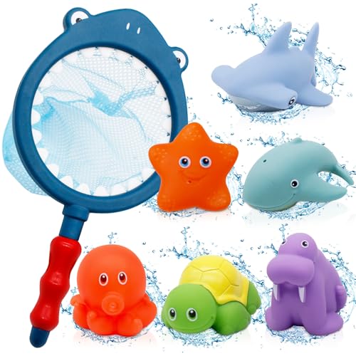 Badewannenspielzeug 7 Stück Badespielzeug Baby ab 1 2 3 4 Jahr Wasserspielzeug Kinder Badewannenspielzeug Pool Spielzeug Hai Wal Seestern Seelöwe Oktopus Schildkröte Badewannenspielzeug 7 Stück Badespielzeug Baby ab 1 2 3 4 Jahr Wasserspielzeug Kinder Badewannenspielzeug Pool Spielzeug Hai Wal Seestern Seelöwe Oktopus Schildkröte von Druuzyl