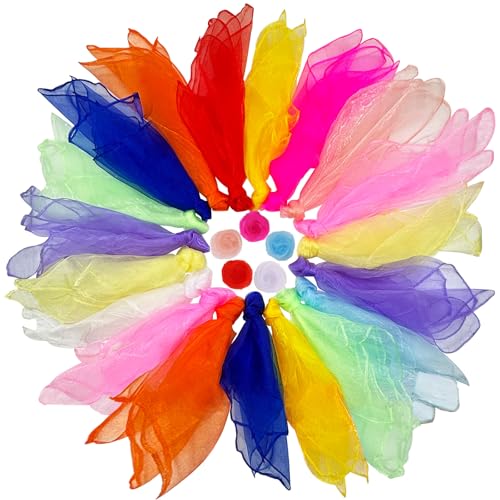 Druuzyl 24 Stück Square Jongliertücher Tanz Tücher Bunte Chiffontücher Bunte Tücher in 12 Farben 60x60cm Performance Schals für Kindergarten Kinder Party-Aktivitäten Zubehör Dekoration Druuzyl 24 Stück Square Jongliertücher Tanz Tücher Bunte Chiffontücher Bunte Tücher in 12 Farben 60x60cm Performance Schals für Kindergarten Kinder Party-Aktivitäten Zubehör Dekoration von Druuzyl
