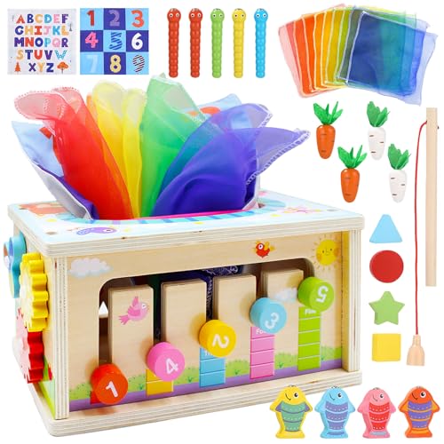 Druuzyl Montessori Spielzeug ab 1 2 3 Jahr Lernspielzeug, Motorikspiel, Karotten Steckspiel Holz, Junge Mädchen Holzspielzeug Kinderspielzeug Druuzyl Montessori Spielzeug ab 1 2 3 Jahr Lernspielzeug, Motorikspiel, Karotten Steckspiel Holz, Junge Mädchen Holzspielzeug Kinderspielzeug von Druuzyl